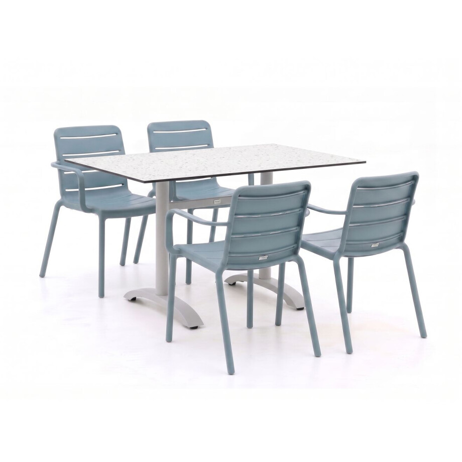 Forza Narni/Lisio 120cm dining tuinset 5-delig stapelbaar - Laagste prijsgarantie! afbeelding 1