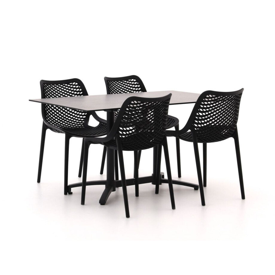 Forza Ripi/Canzo 140cm dining tuinset 5-delig stapelbaar inklapbaar - Laagste prijsgarantie! afbeelding 1