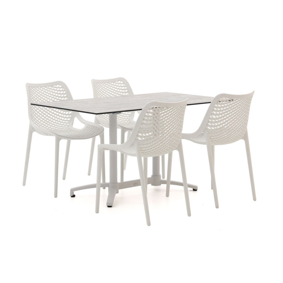 Forza Ripi/Canzo 140cm dining tuinset 5-delig stapelbaar inklapbaar - Laagste prijsgarantie! afbeelding 1