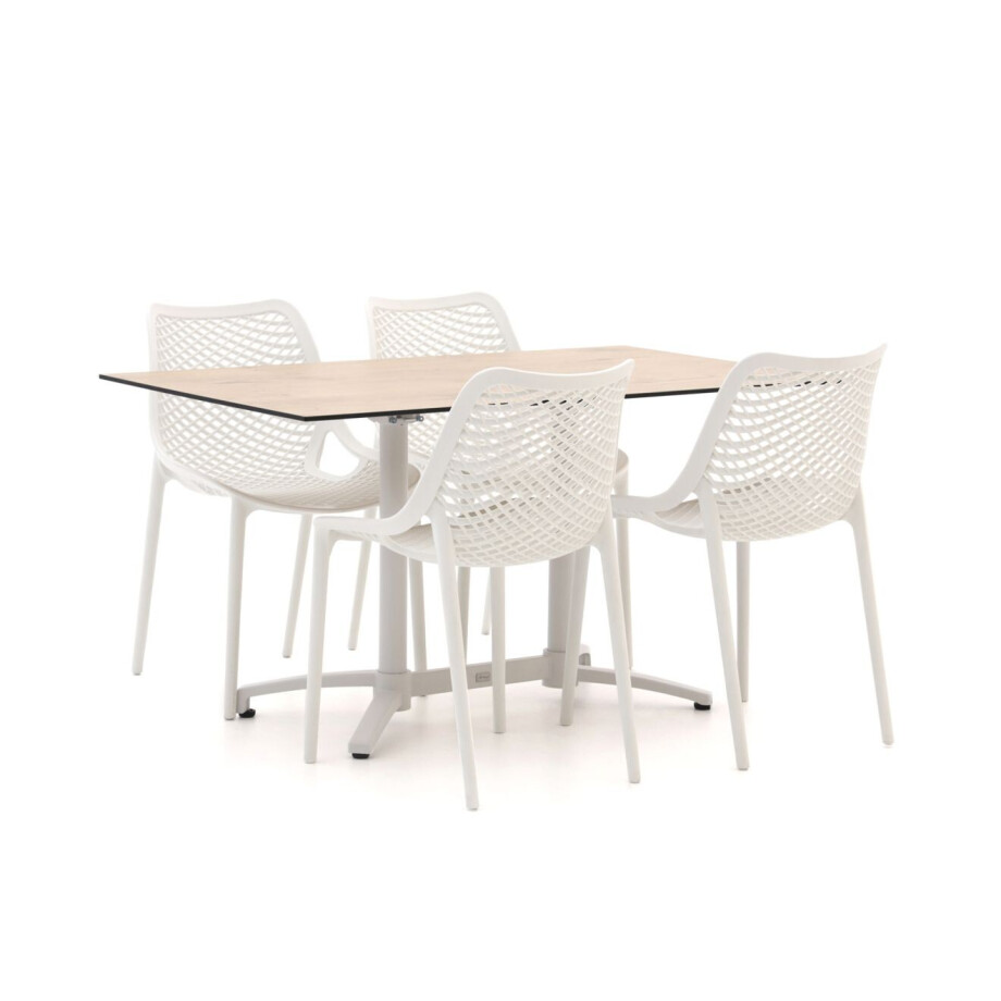 Forza Ripi/Canzo 140cm dining tuinset 5-delig stapelbaar inklapbaar - Laagste prijsgarantie! afbeelding 1