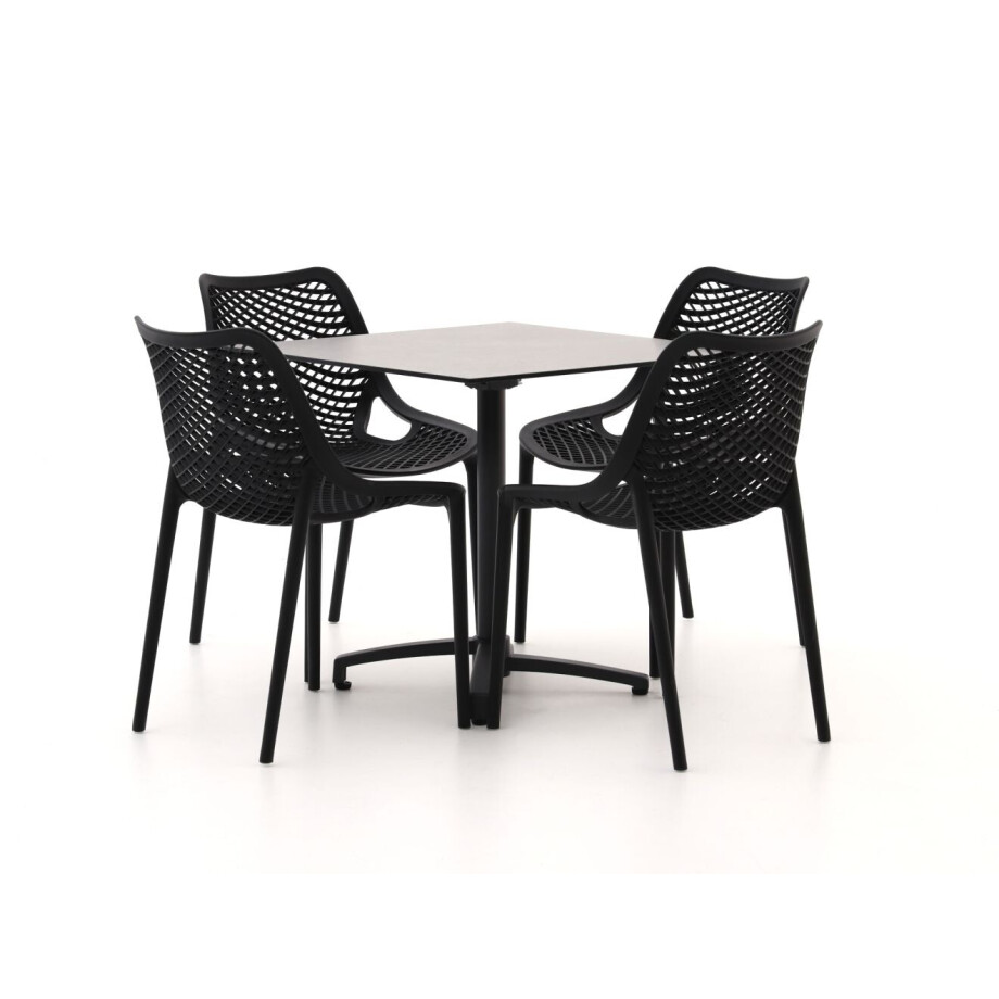 Forza Ripi/Canzo 80cm dining tuinset 5-delig stapelbaar inklapbaar - Laagste prijsgarantie! afbeelding 1