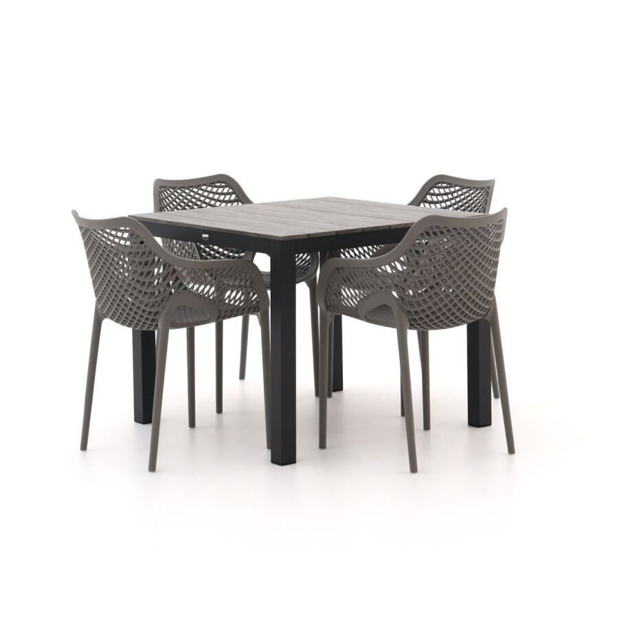 Forza Ripi/Fidenza 90cm dining tuinset 5-delig stapelbaar - Laagste prijsgarantie! afbeelding 1