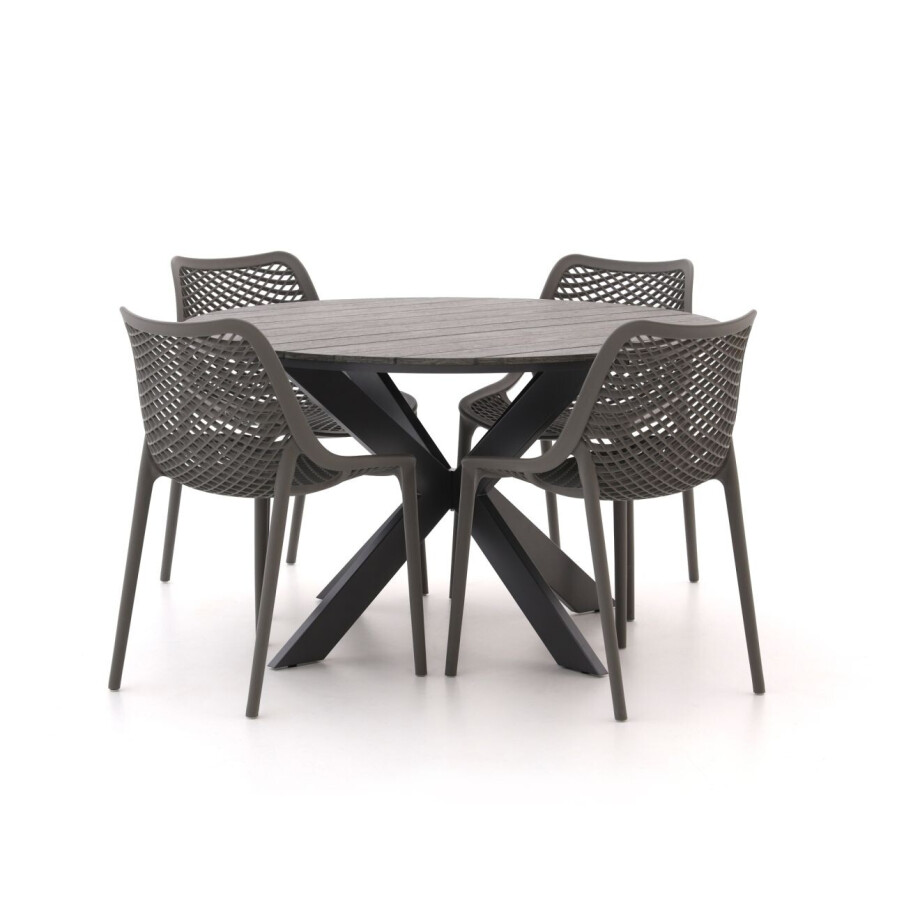 Forza Ripi/Fidenza ø126cm dining tuinset 5-delig stapelbaar - Laagste prijsgarantie! afbeelding 1