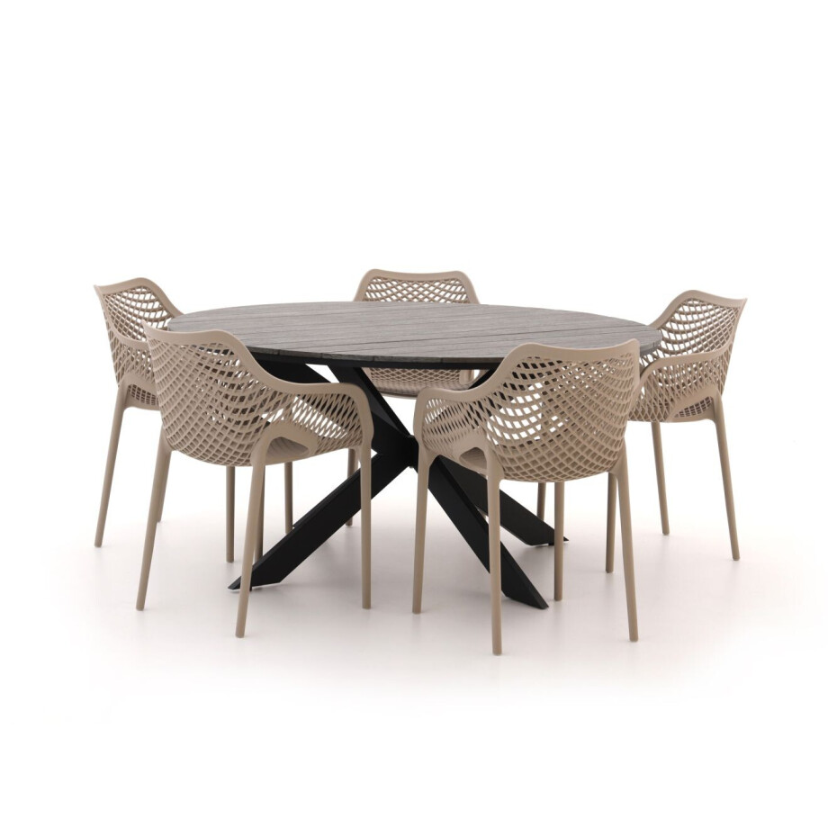 Forza Ripi/Fidenza ø149cm dining tuinset 6-delig stapelbaar - Laagste prijsgarantie! afbeelding 1