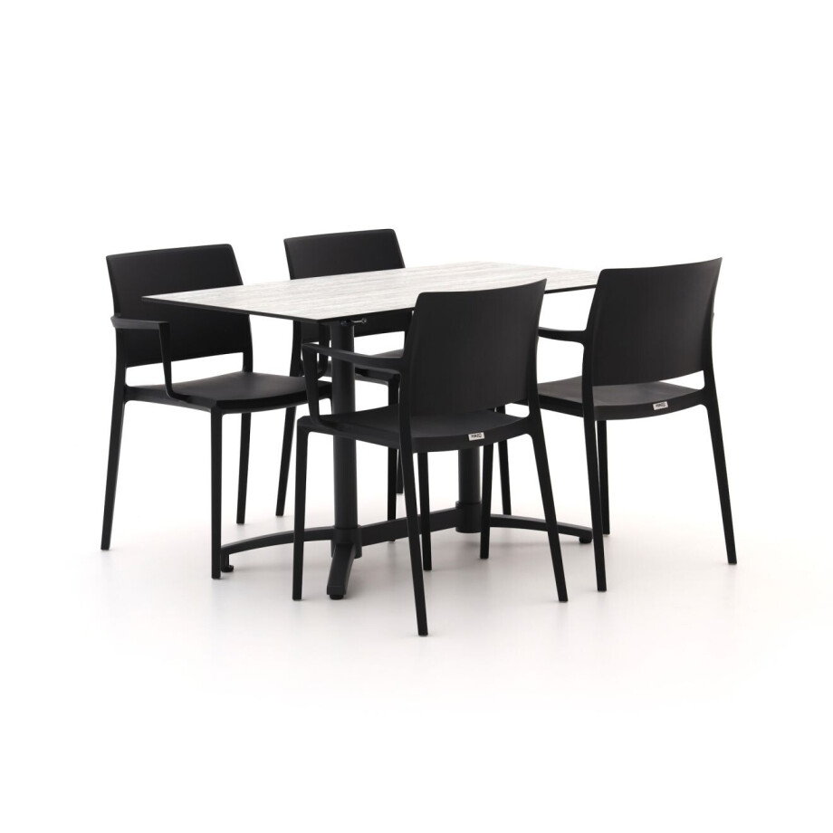 Forza Sile/Canzo 120cm dining tuinset 5-delig stapelbaar inklapbaar - Laagste prijsgarantie! afbeelding 1