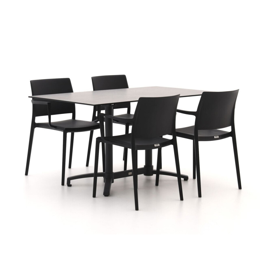 Forza Sile/Canzo 140cm dining tuinset 5-delig stapelbaar inklapbaar - Laagste prijsgarantie! afbeelding 1