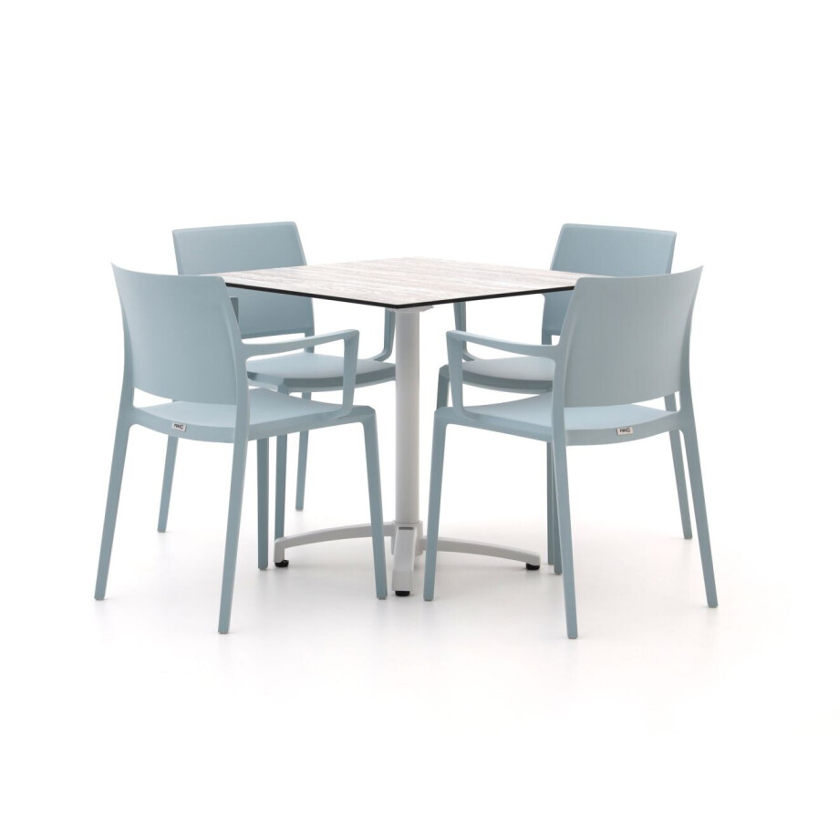 Forza Sile/Canzo 80cm dining tuinset 5-delig stapelbaar inklapbaar - Laagste prijsgarantie! afbeelding 1