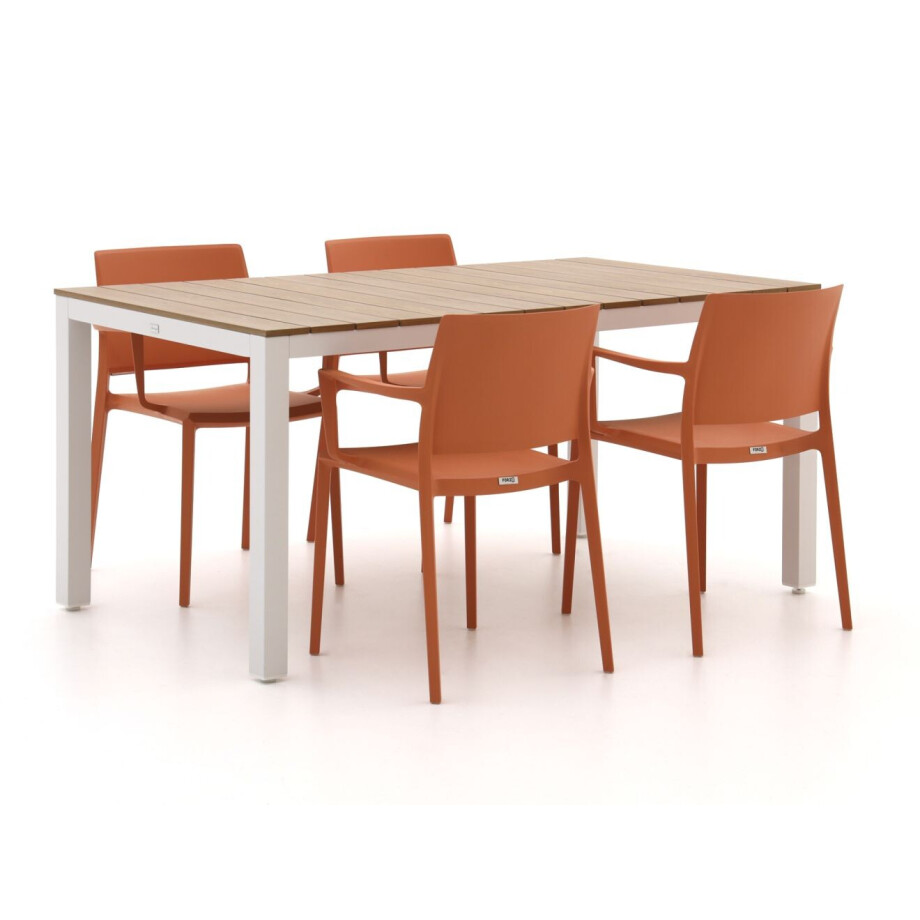 Forza Sile/Fidenza 160cm dining tuinset 5-delig stapelbaar - Laagste prijsgarantie! afbeelding 1