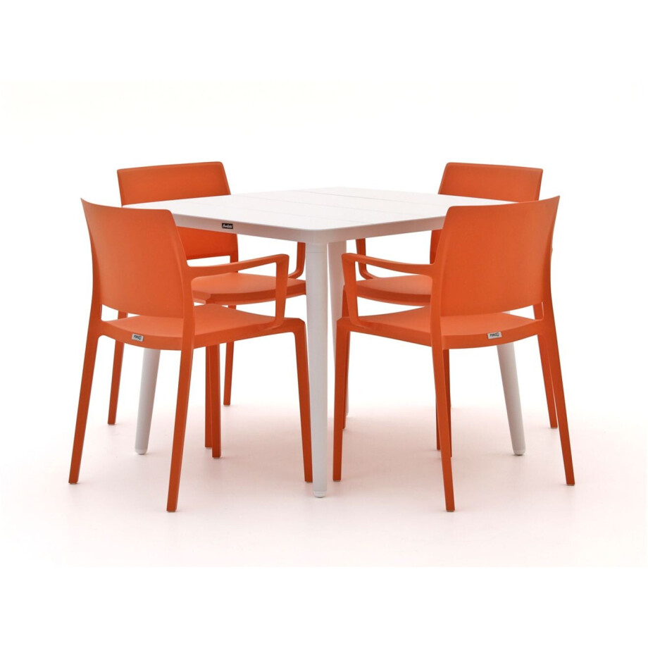 Forza Sile/Sora 90cm dining tuinset 5-delig stapelbaar - Laagste prijsgarantie! afbeelding 1