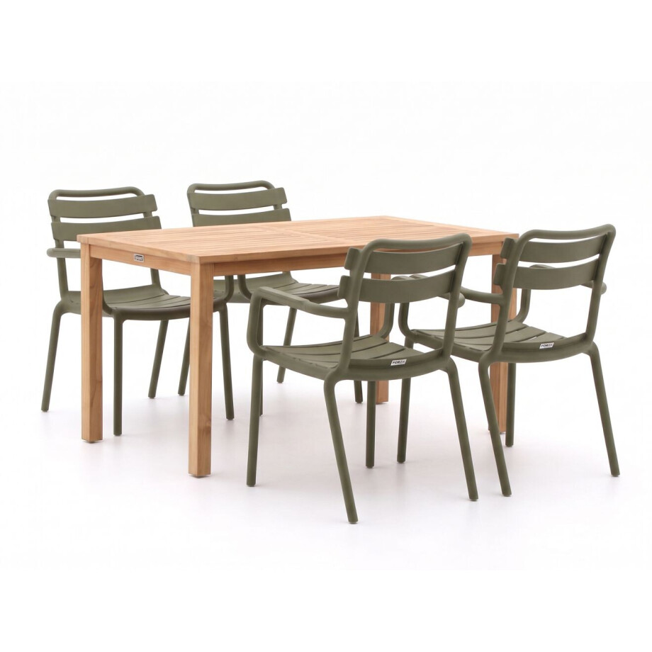 Forza Vico/Liverpool 145cm dining tuinset 5-delig stapelbaar - Laagste prijsgarantie! afbeelding 1