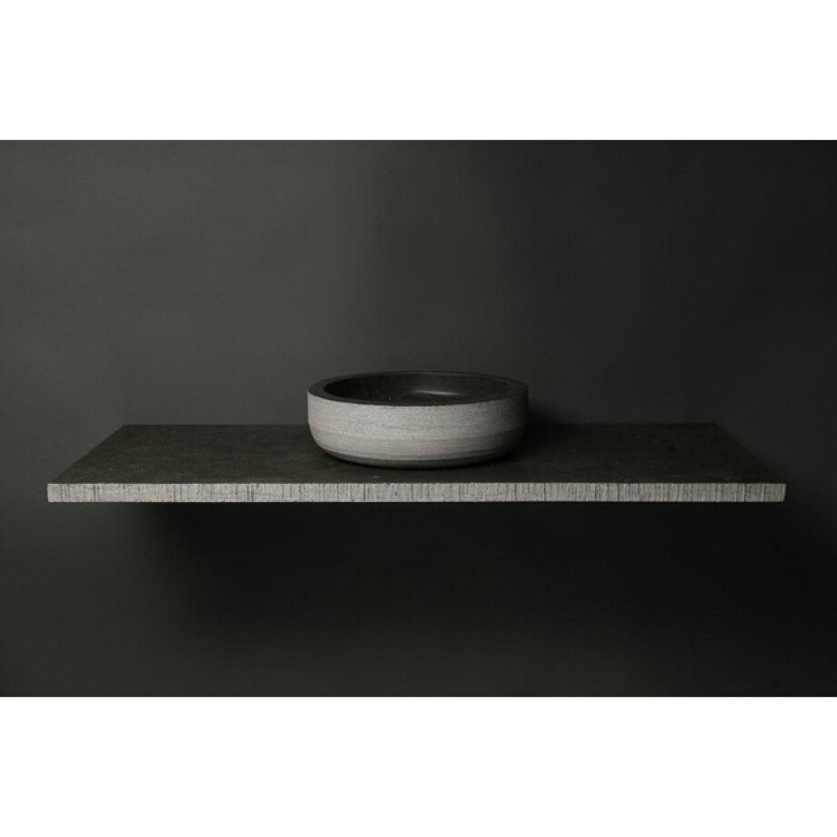 Forzalaqua Verona waskom 40x40x12cm Rond Natuursteen Blauw grijs 100239 afbeelding 1
