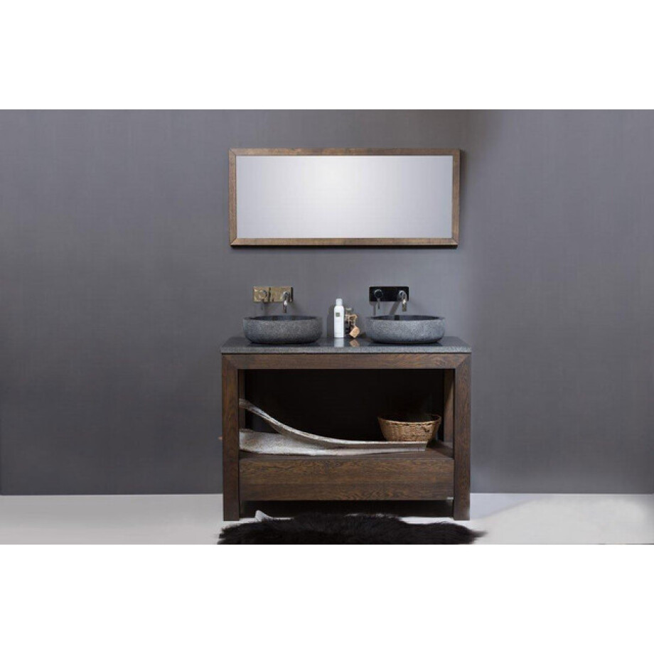 Forzalaqua Verona waskom 40x40x12cm Rond Natuursteen Graniet gezoet & gebrand 8010298 afbeelding 1