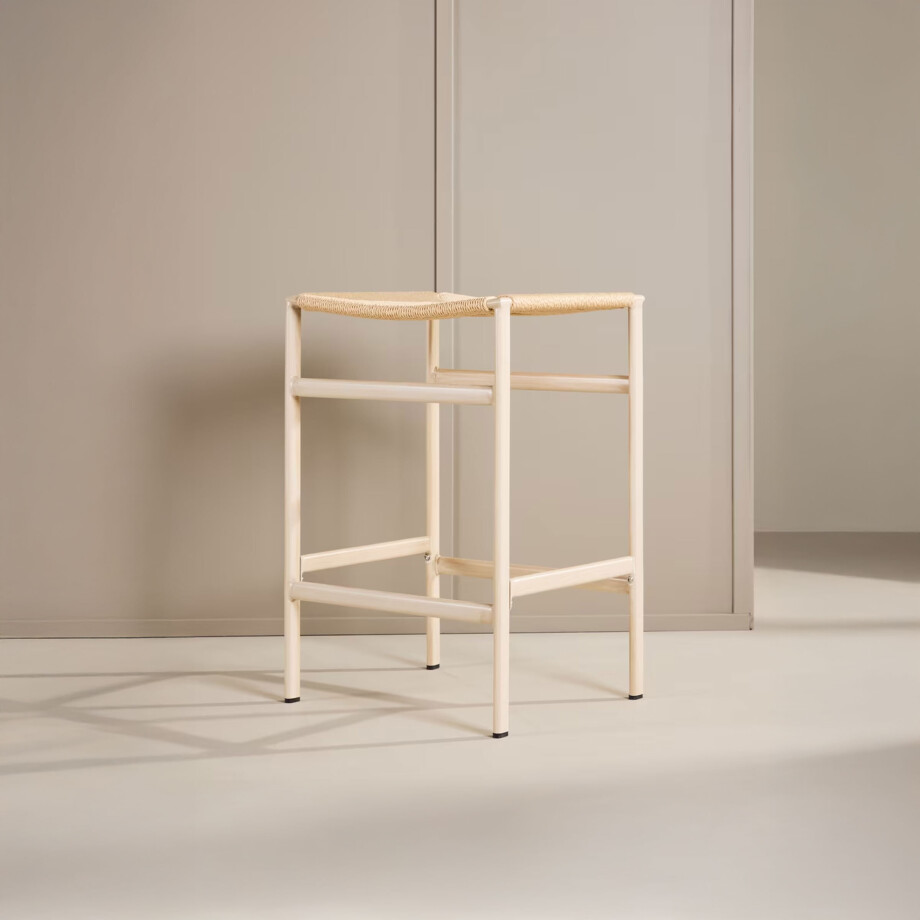 Nohr Barkruk 'Lakeithia' Rattan, kleur Beige/Whitewash (zithoogte 63cm) afbeelding 1