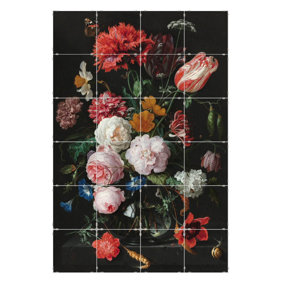 Fototegels Jan Davidsz de Heem bouquet kunststof | Orangewallz afbeelding 1
