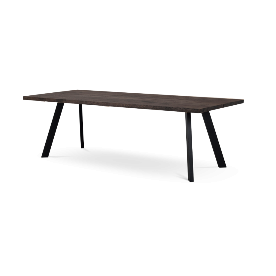 Fred houten eettafel donkerbruin - 240 x 100 cm afbeelding 1