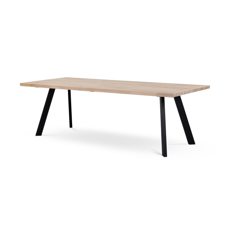 Fred houten eettafel whitewash - 240 x 100 cm Fred houten eettafel whitewash - 240 x 100 cm afbeelding 1