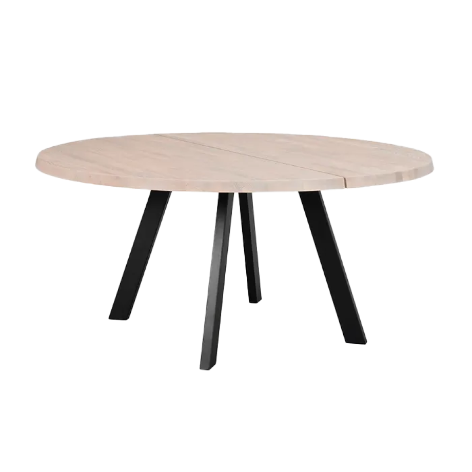 Fred houten eettafel whitewash - Ø160 cm afbeelding 1