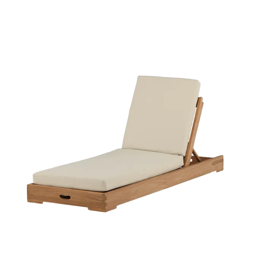 Frida houten tuin loungestoel beige - met kussens afbeelding 1