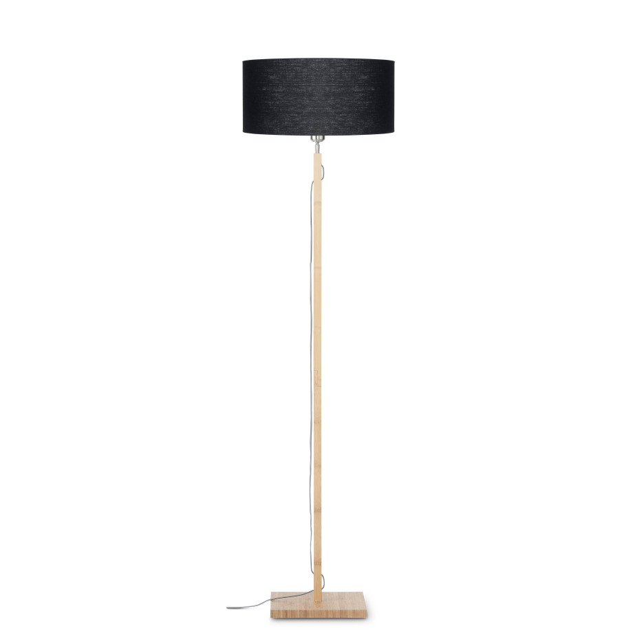 Good&Mojo Vloerlamp 'Fuji' Bamboe en Eco linnen, kleur Zwart afbeelding 1