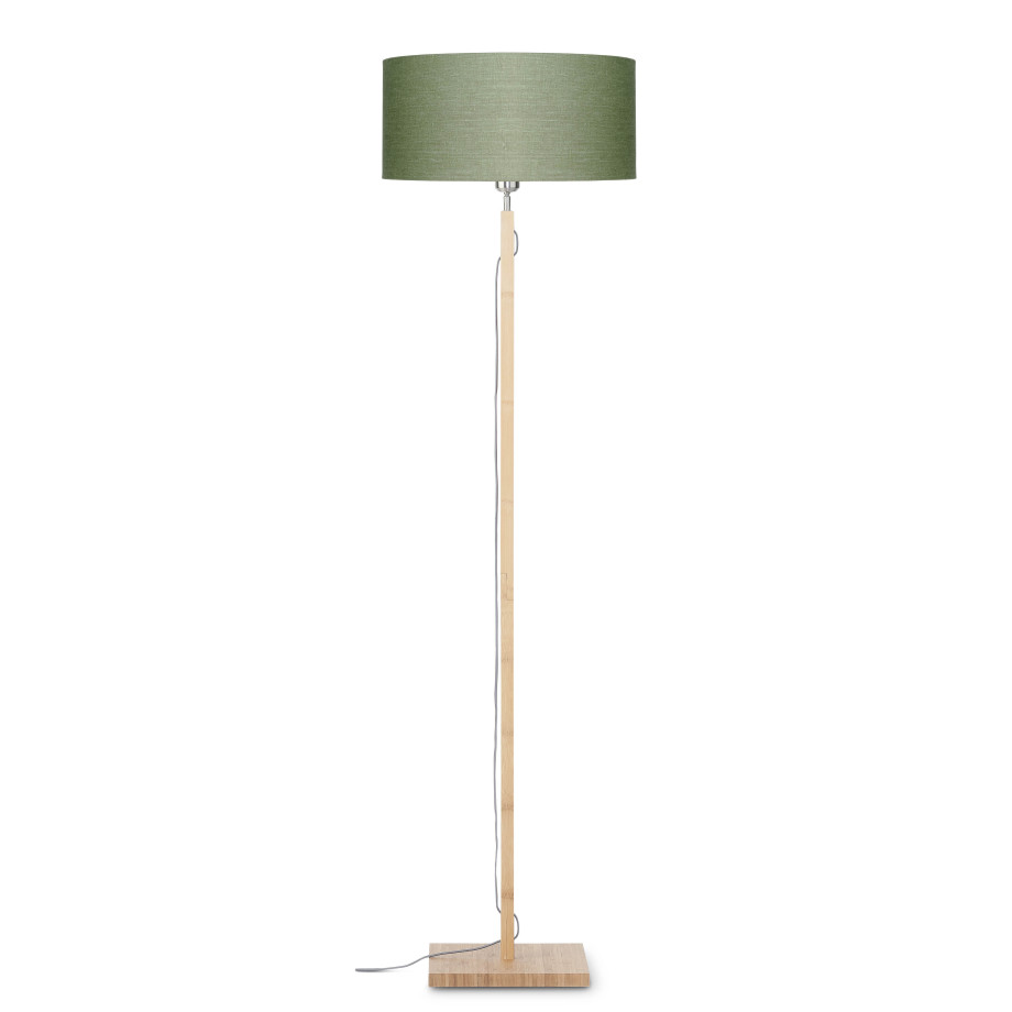 Good&Mojo Vloerlamp 'Fuji' Bamboe en Eco linnen, kleur Groen afbeelding 1