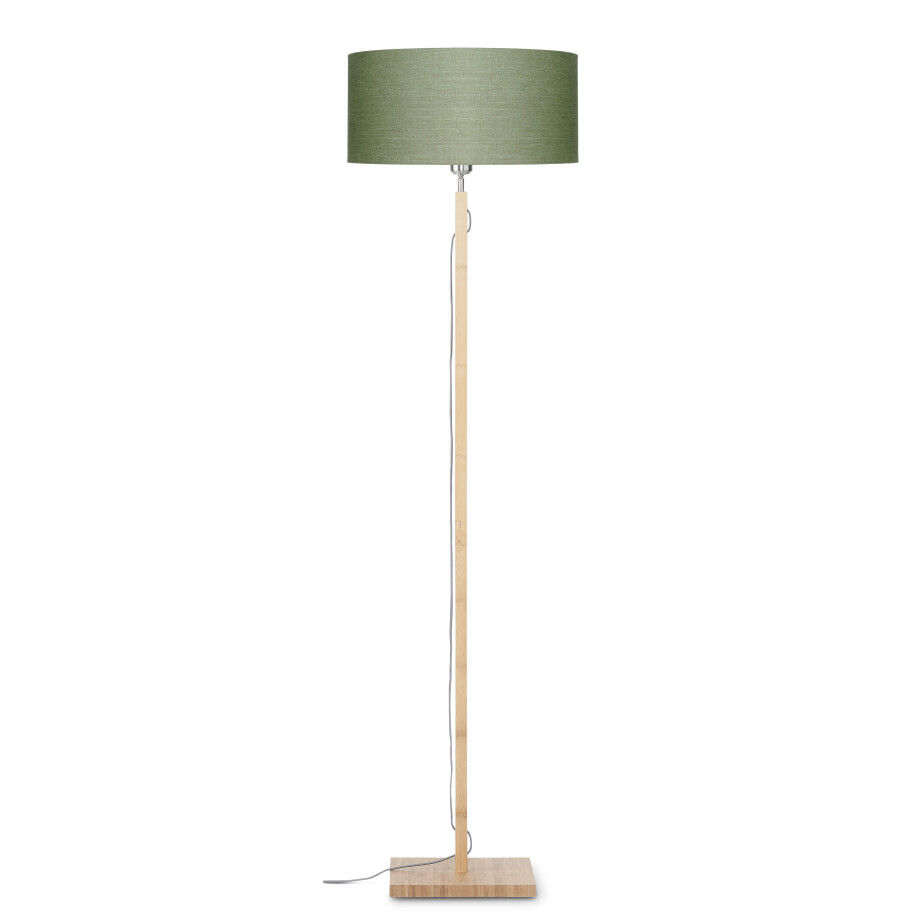 Good&Mojo Vloerlamp 'Fuji' Bamboe en Eco linnen, kleur Groen Good&Mojo Vloerlamp 'Fuji' Bamboe en Eco linnen, kleur Groen afbeelding 1
