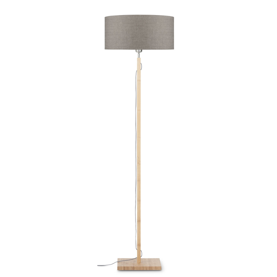 Good&Mojo Vloerlamp 'Fuji' Bamboe en Eco linnen, kleur Donkerbeige afbeelding 1