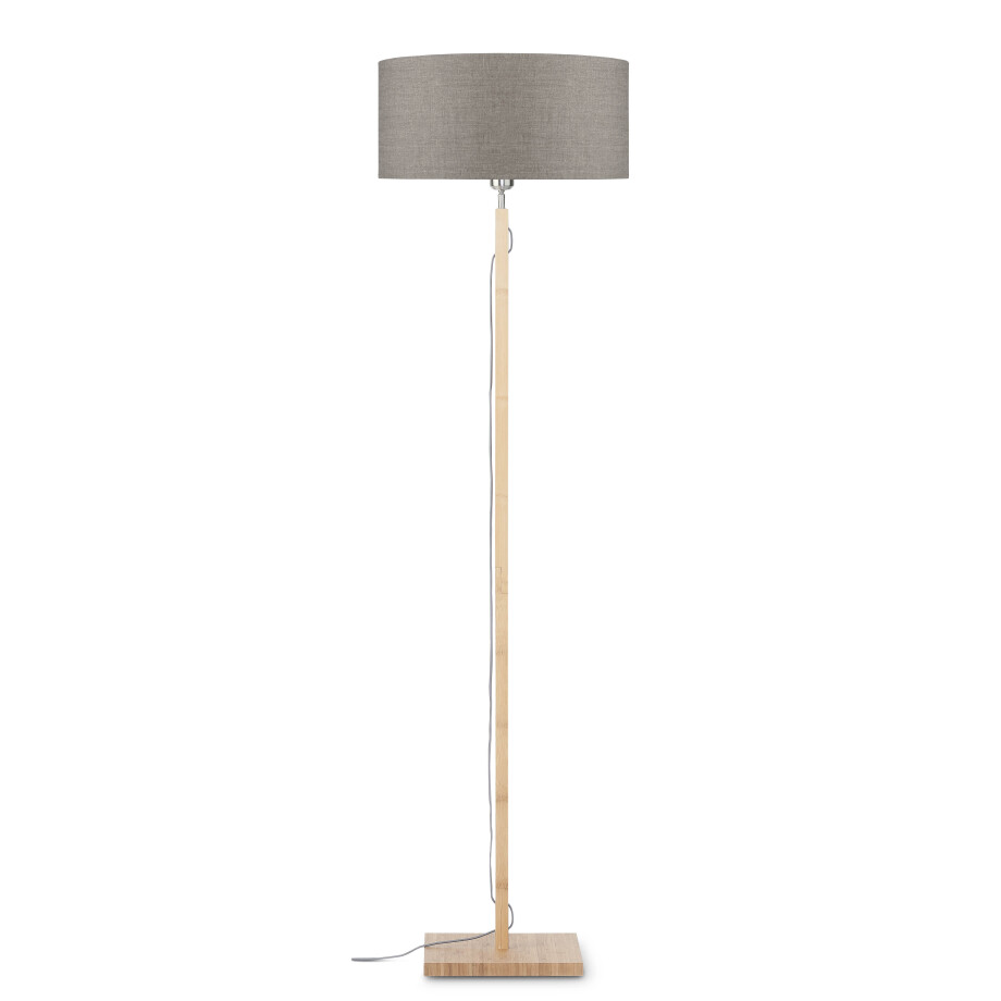 Good&Mojo Vloerlamp 'Fuji' Bamboe en Eco linnen, kleur Donkerbeige Good&Mojo Vloerlamp 'Fuji' Bamboe en Eco linnen, kleur Donkerbeige afbeelding 1