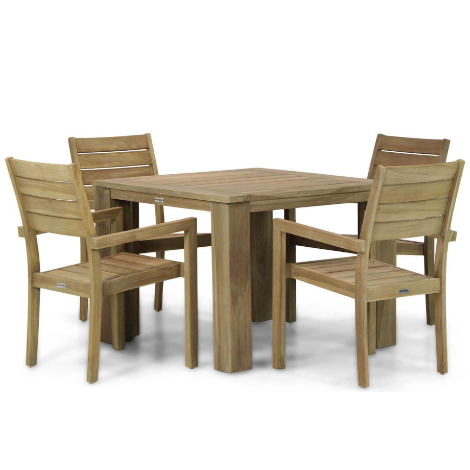 Garden Collections Liverpool/Brighton 100 cm dining tuinset 5-delig afbeelding 1
