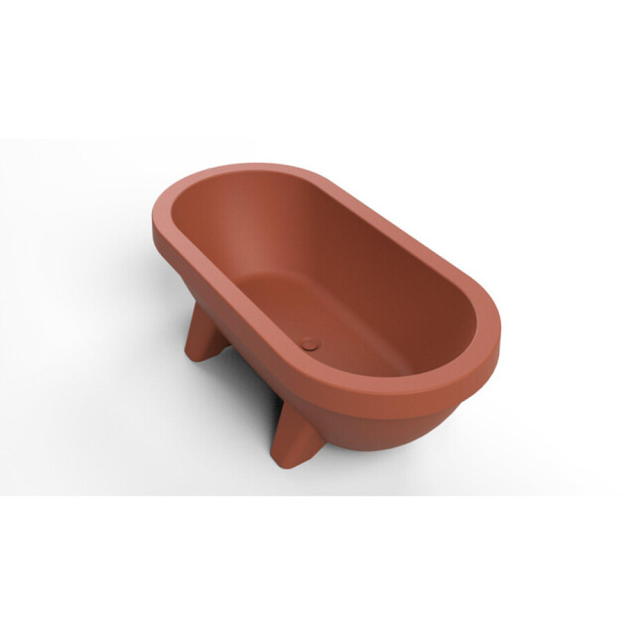 Gardentub vrijstaand (tuin)bad - 194x94x66cm - kunststof - geschikt voor buiten - mat terracotta B161001107 afbeelding 1