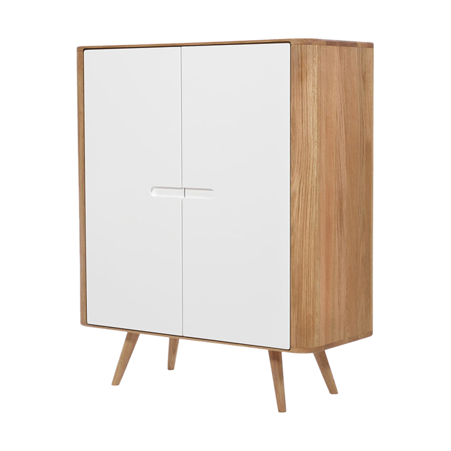 Ena cabinet houten opbergkast naturel - 90 x 110 cm afbeelding 1