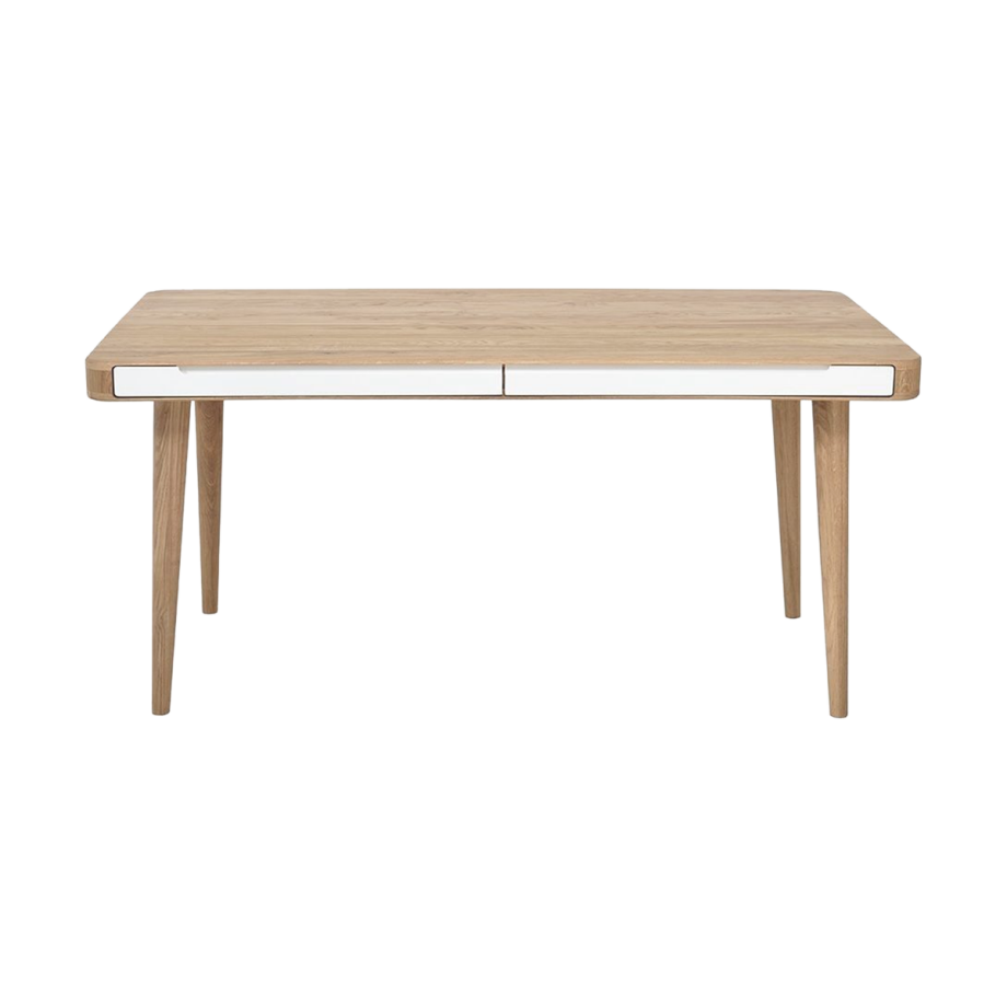 Ena table houten eettafel whitewash - 160 x 90 cm Ena table houten eettafel whitewash - 160 x 90 cm afbeelding 1