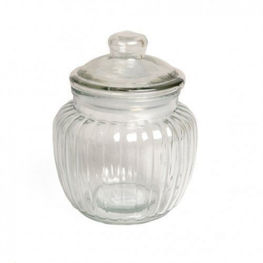 Voorraadpot, glas, ribbels, 0,5 liter Voorraadpot, glas, ribbels, 0,5 liter afbeelding