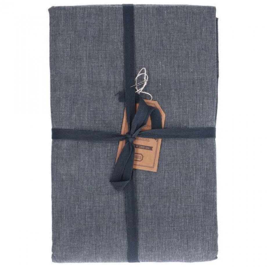 Tafelkleed, katoen, antraciet gemêleerd, Ø 180 cm afbeelding 