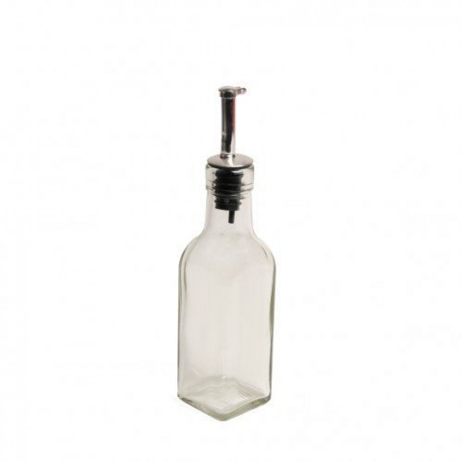 Olie- of azijnflesje, glas, vierkant, 175 ml afbeelding 