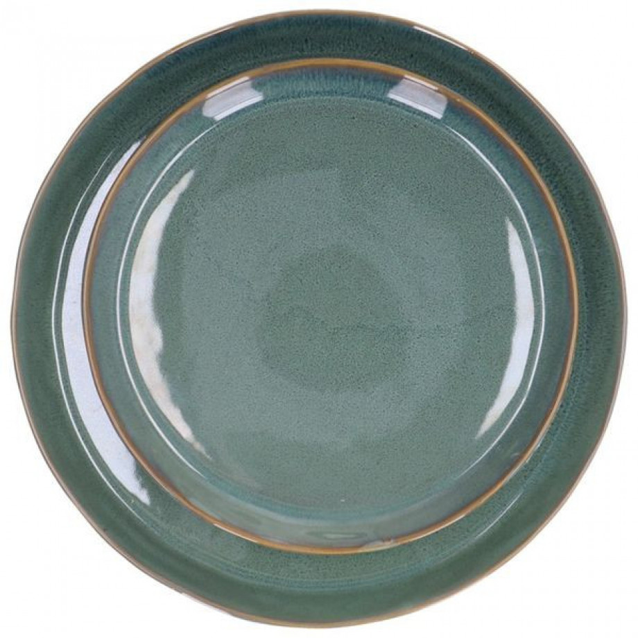 Schaal reactieve glazuur, steengoed, groen,Ø 31 cm afbeelding 