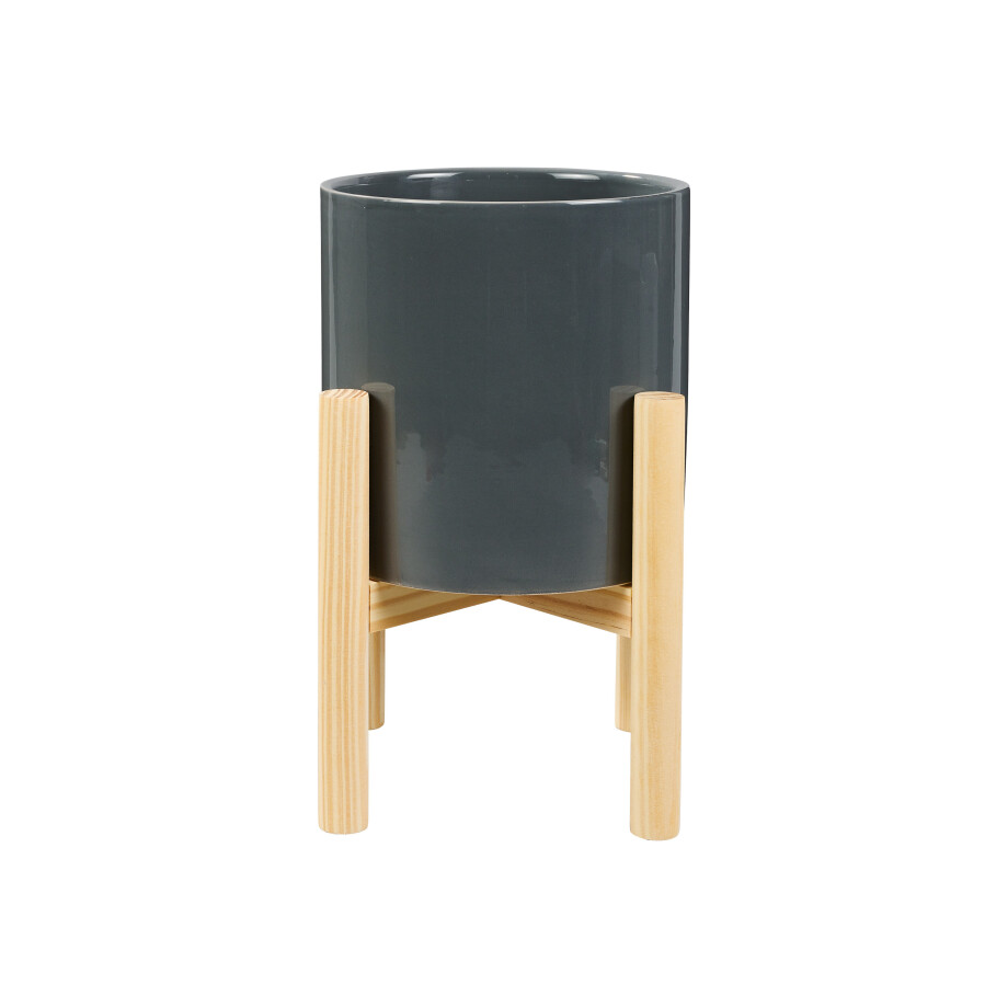 LIVARNO home Keramische bloempot (Donkergrijs) LIVARNO home Keramische bloempot (Donkergrijs) afbeelding 1