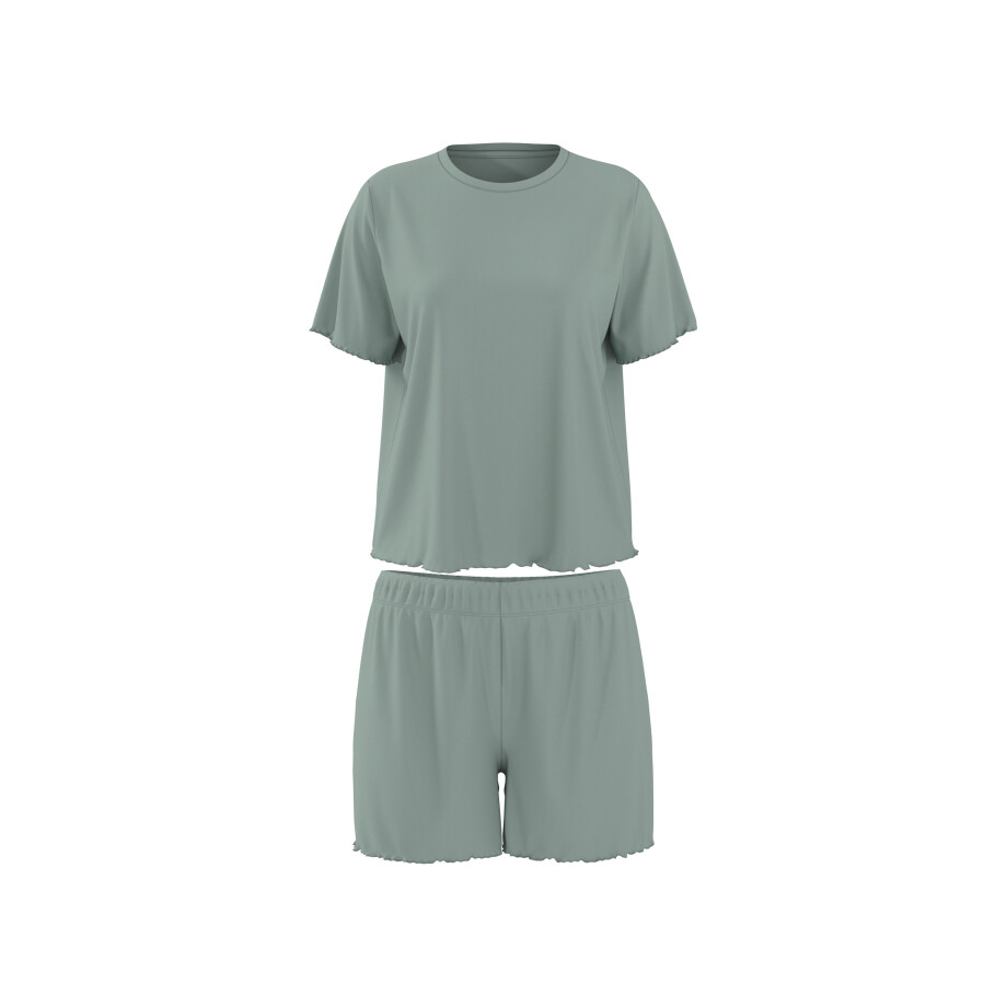 ESMARA Dames Geribbelde Pyjama (Groen, L (44/46)) afbeelding 1