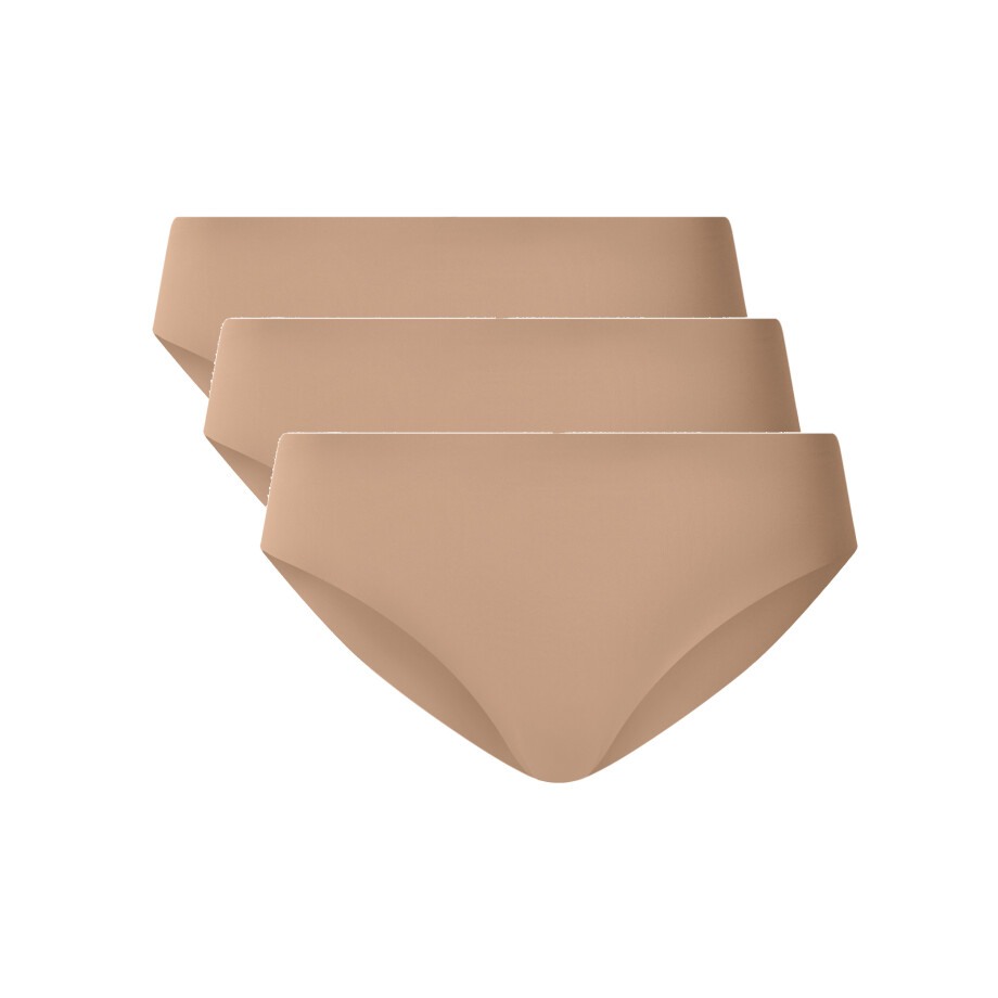 esmara Set van 3 dames lasercut onderbroeken - onzichtbaar & seamless (Beige, XS (32/34)) afbeelding 1
