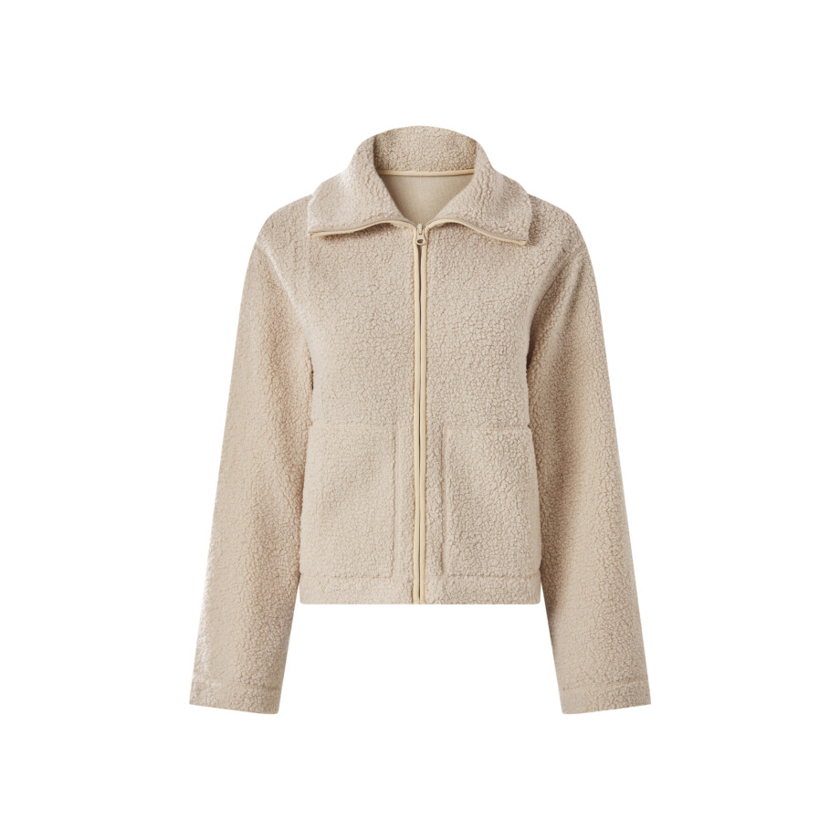 ESMARA Dames teddyfleece jas (Beige, L (44/46)) ESMARA Dames teddyfleece jas (Beige, L (44/46)) afbeelding 1