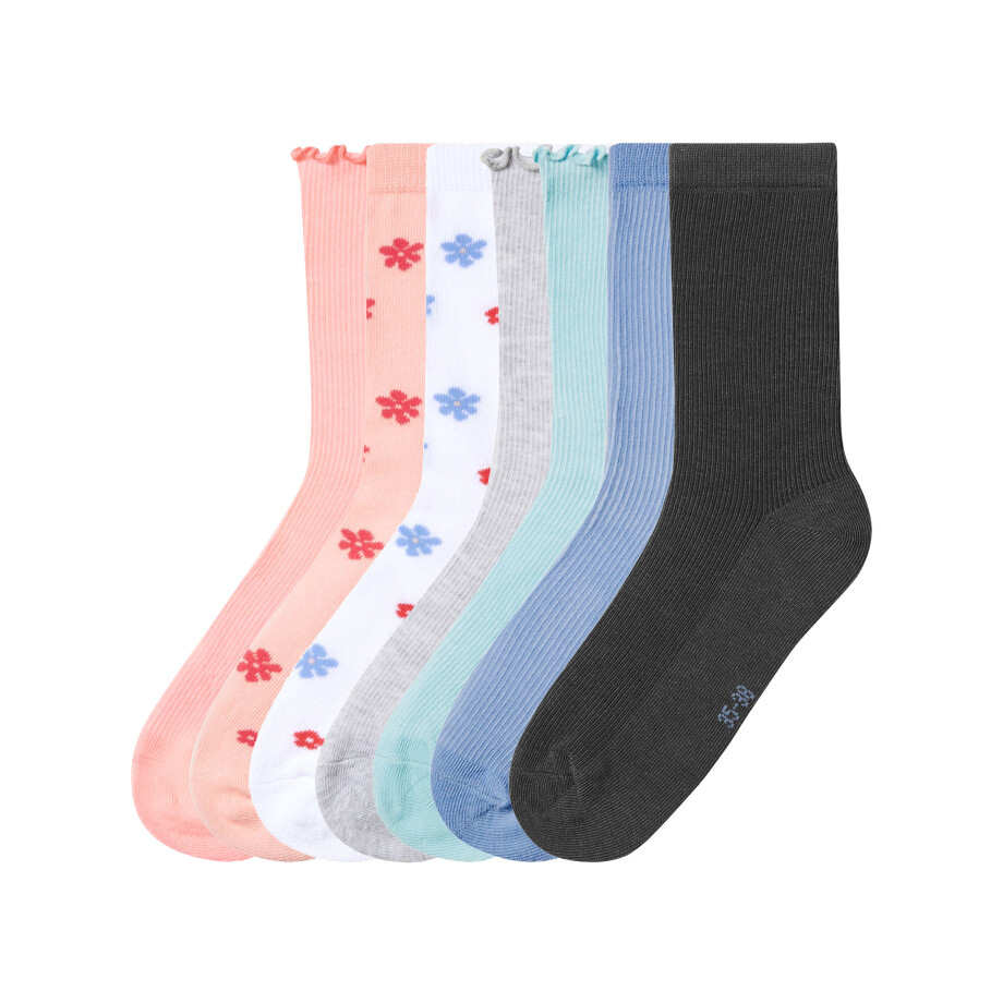 Esmara Kids 7 Paar kinder sokken (roze/blauw, 35-38) Esmara Kids 7 Paar kinder sokken (roze/blauw, 35-38) afbeelding 1