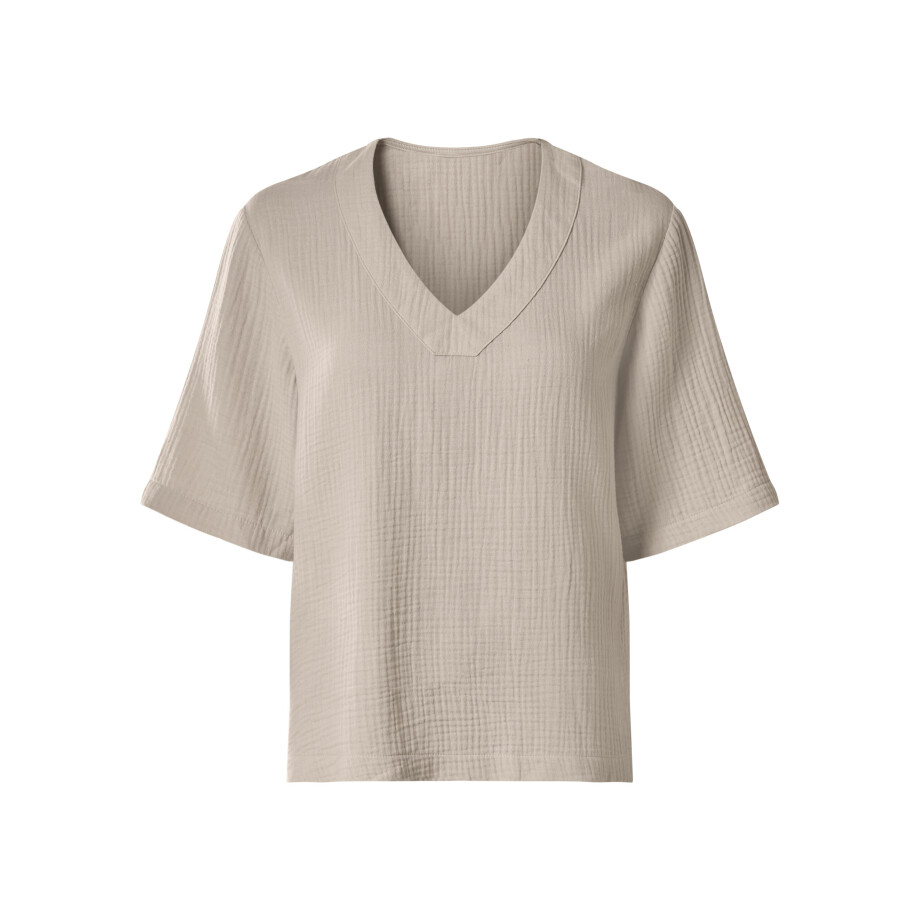 ESMARA Mousseline dames top (Beige, M) afbeelding 1