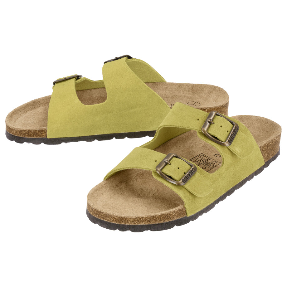esmara Leren dames slippers (Groen, 39) afbeelding 1