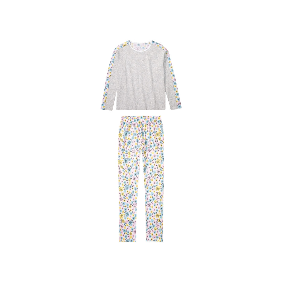 pepperts! Meisjes pyjama (146/152, Grijs/wit) afbeelding 1