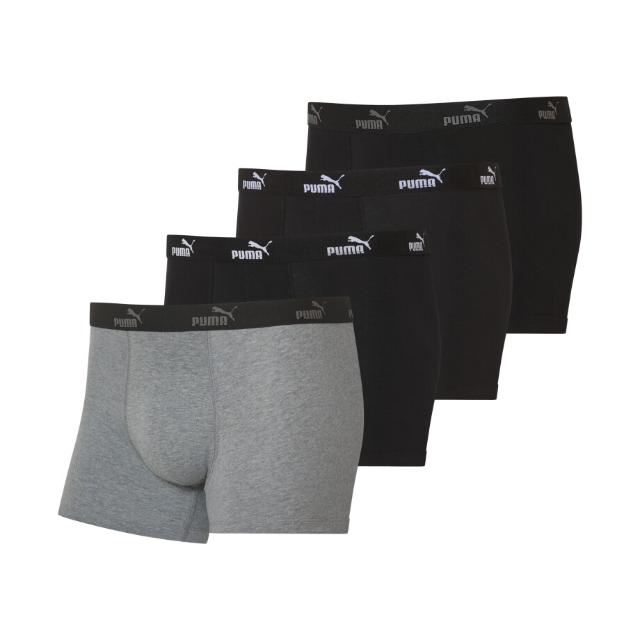 Puma 4 heren boxers (Zwart/grijs, XL) Puma 4 heren boxers (Zwart/grijs, XL) afbeelding 1