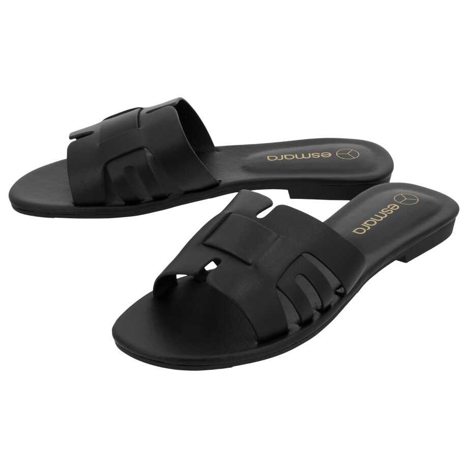 ESMARA Leren dames slippers (Zwart, 40) ESMARA Leren dames slippers (Zwart, 40) afbeelding 1