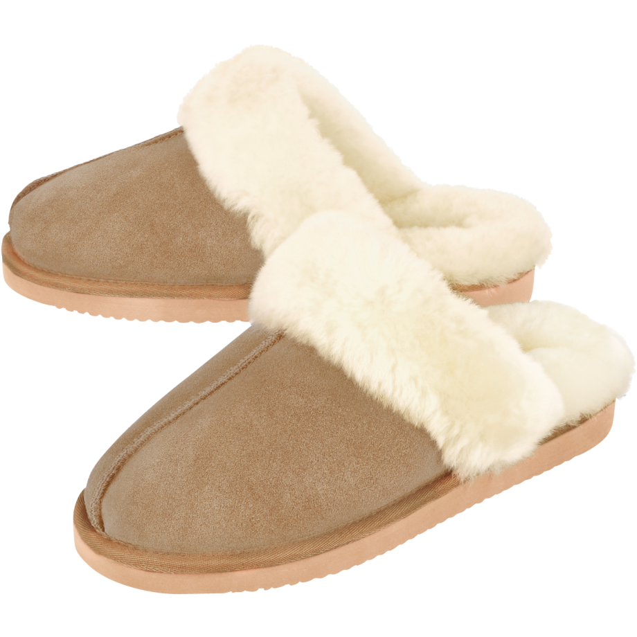 ESMARA MEN Heren pantoffels met lamswol (Bruin, 42) afbeelding 1