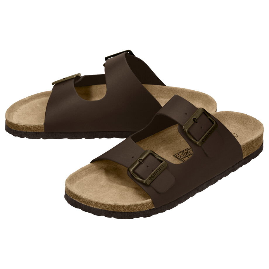 esmara Men Leren heren slippers (Bruin, 46) esmara Men Leren heren slippers (Bruin, 46) afbeelding 1
