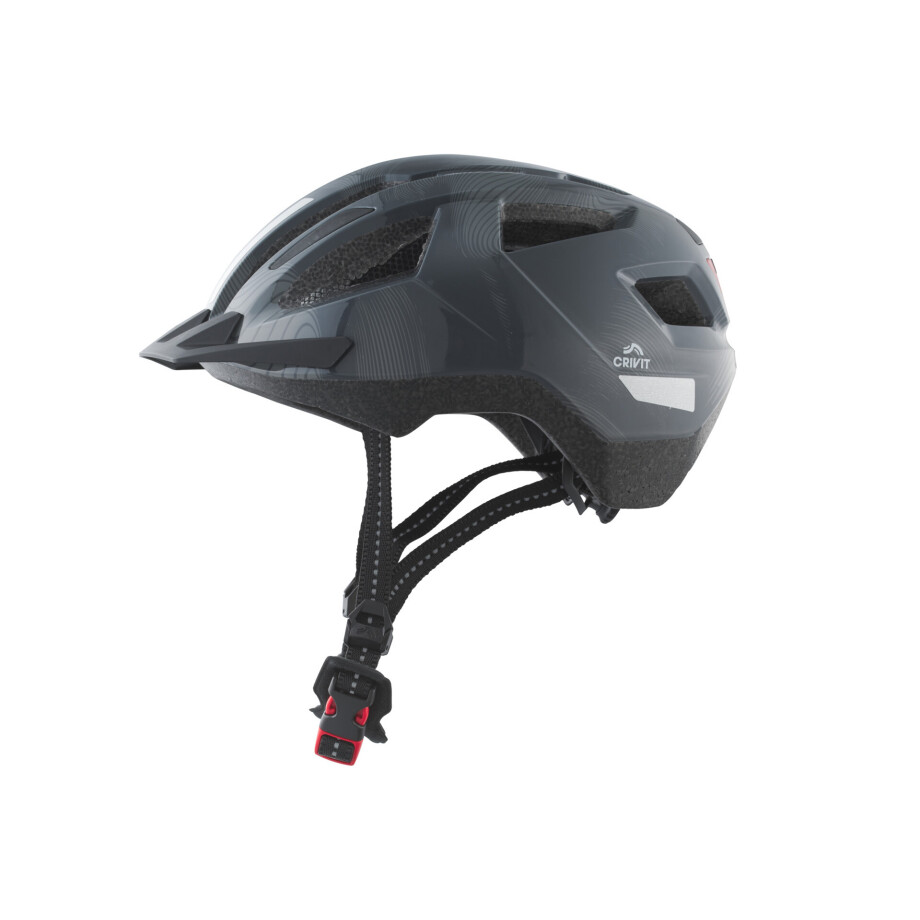 CRIVIT Kinder fietshelm met achterlicht (Grijs) afbeelding 1