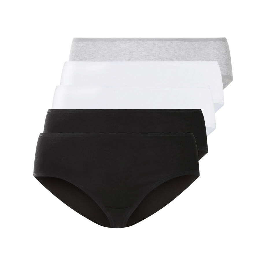 esmara Dames Hipster 5-pack (Zwart/grijs/wit, XXL) afbeelding 1