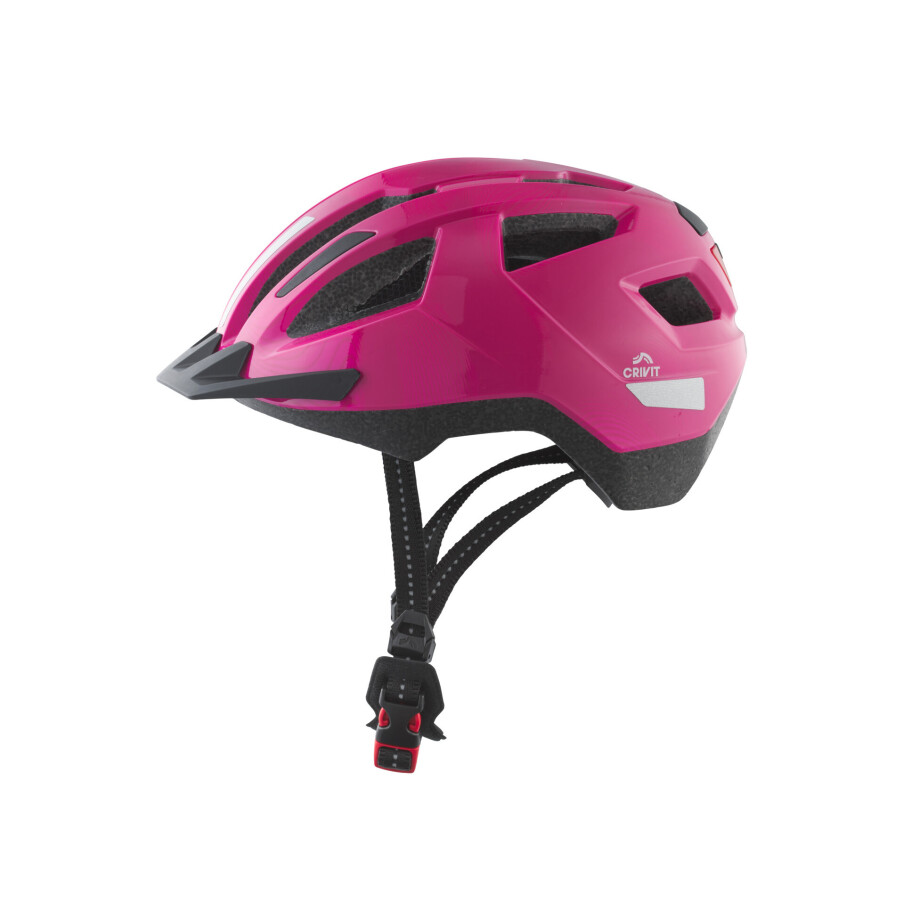 CRIVIT Kinder fietshelm met achterlicht (Roze) afbeelding 1